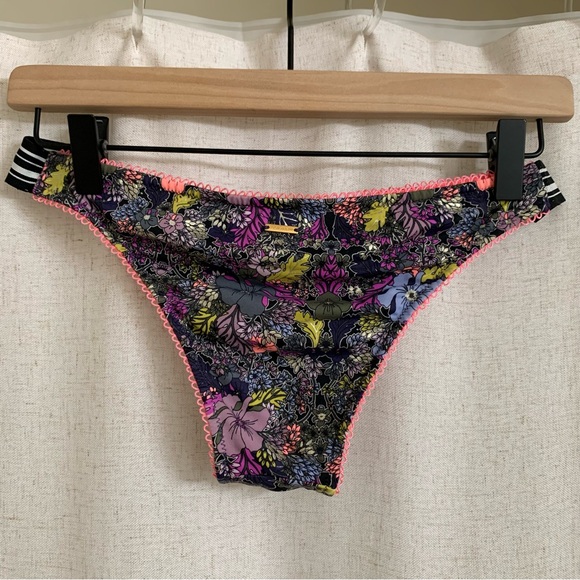 Victorias Secret The Itsy La Culotte De Style Mini Floral Stripe Bikini Bottom L - Picture 2 of 7